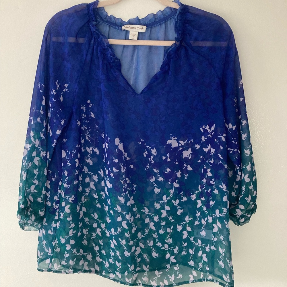Coldwater Creek watercolor flowy top
